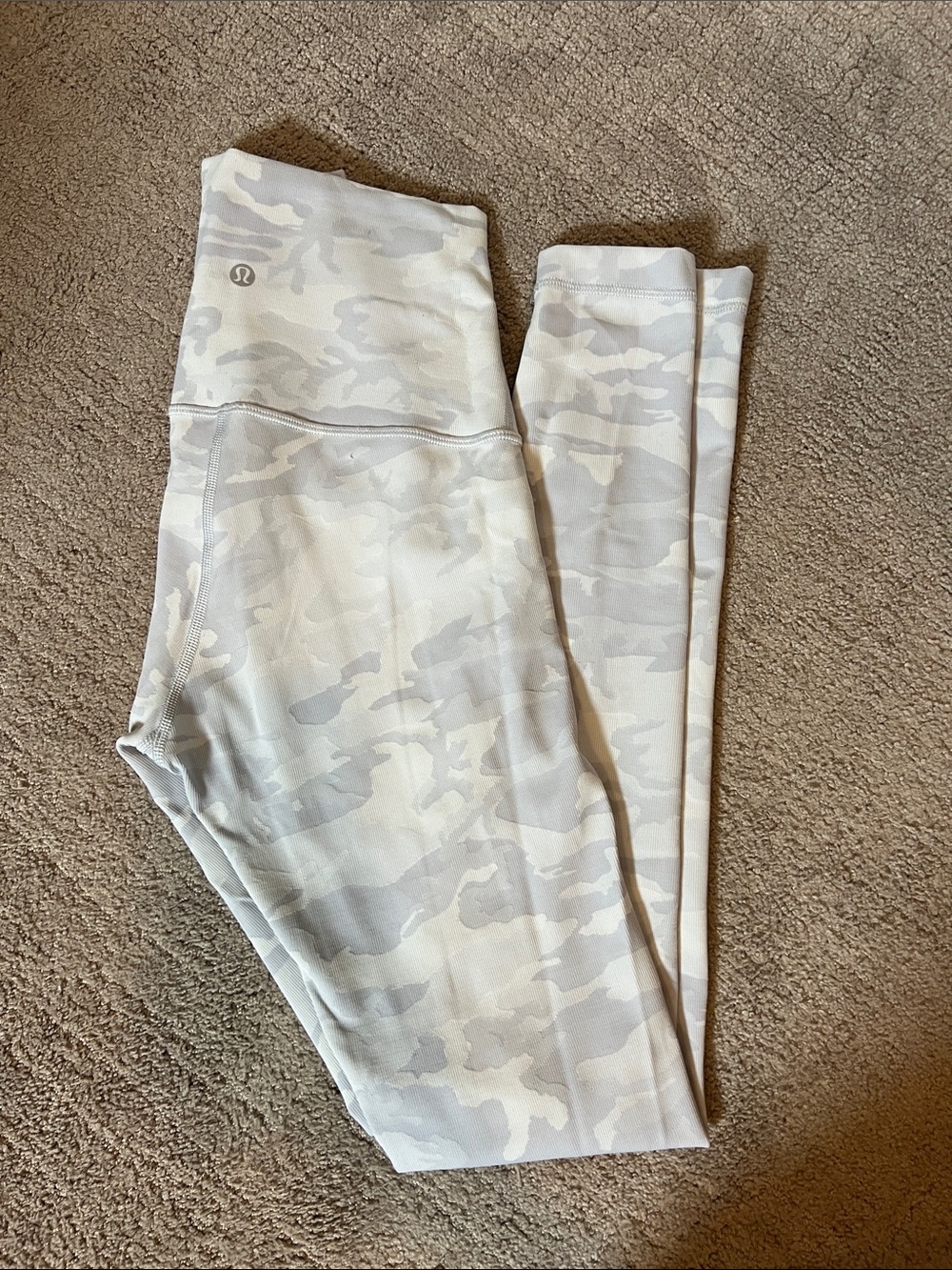 Lululemon White/Grey Camo High-Rise Leggings